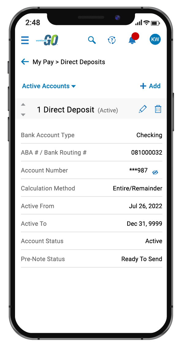WFGO - Payroll - Direct Deposit (Use on Any Background) - Workforce Go!
